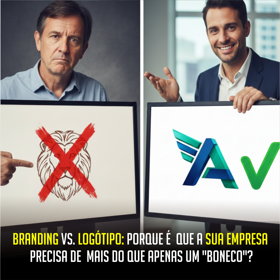 Read more about the article Branding vs. Logótipo: Porque é que a sua empresa precisa de mais do que apenas um “boneco”?✅
